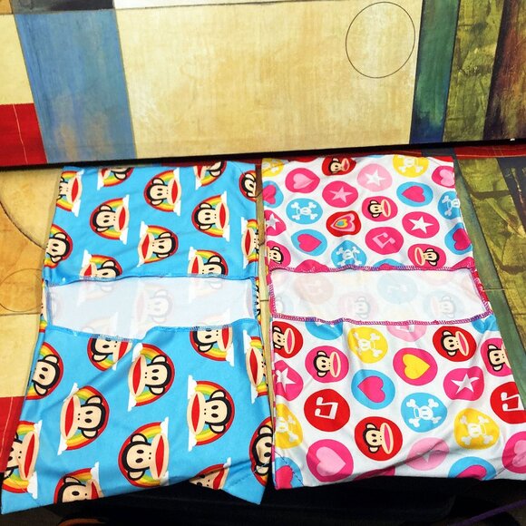 (2) PAUL FRANK MONKEY STRETCH FABRIC BOOK SLEEVES SCHOOL BOOK COVERS - Picture 2 of 5